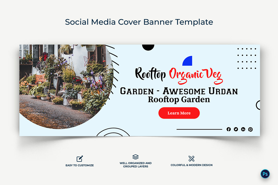 Home Gardening Facebook Cover Banner Design Template-04