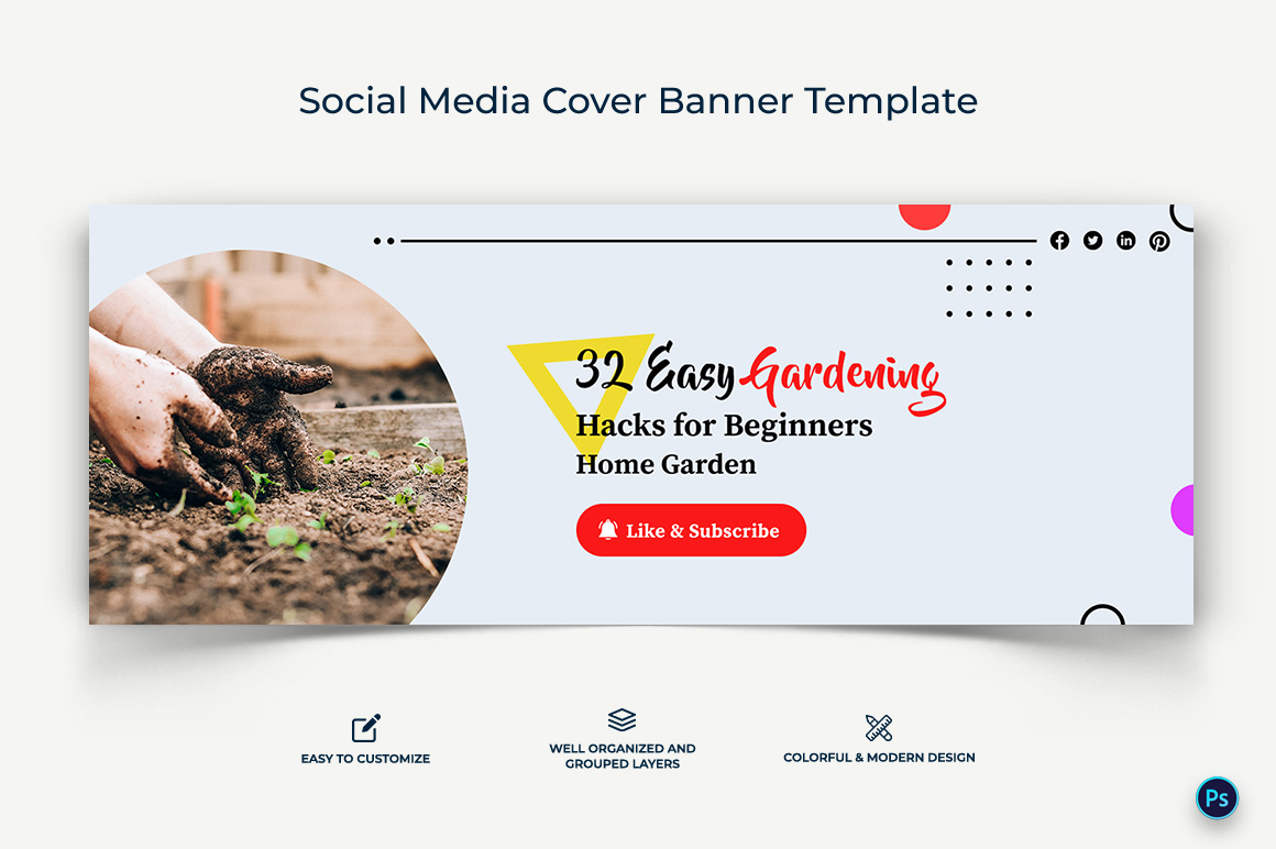 Home Gardening Facebook Cover Banner Design Template-08