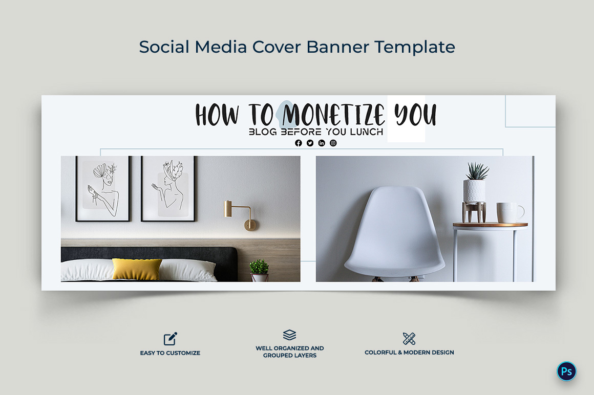 Interior Minimal Facebook Cover Banner Design Template-04