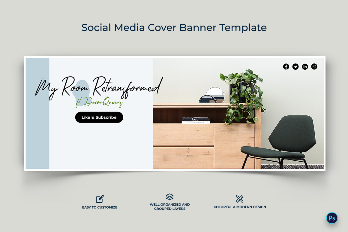 Interior Minimal Facebook Cover Banner Design Template-06