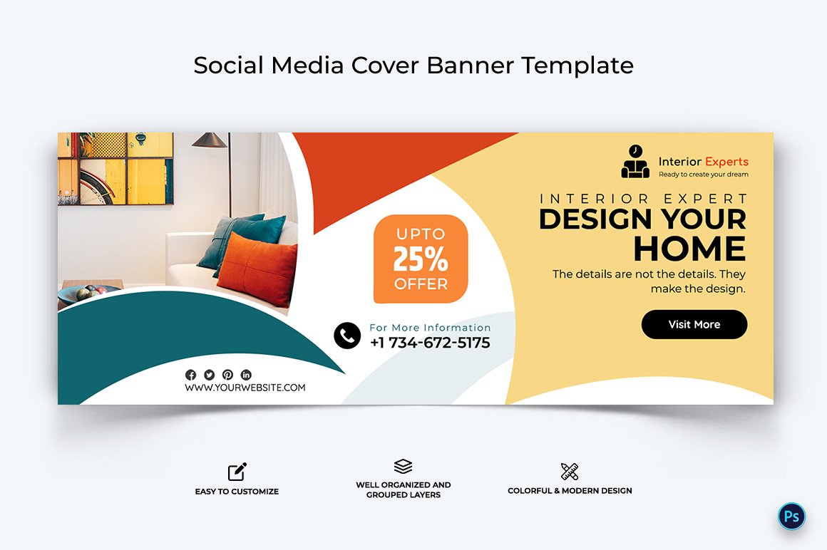 Interior Minimal Facebook Cover Banner Design Template-12