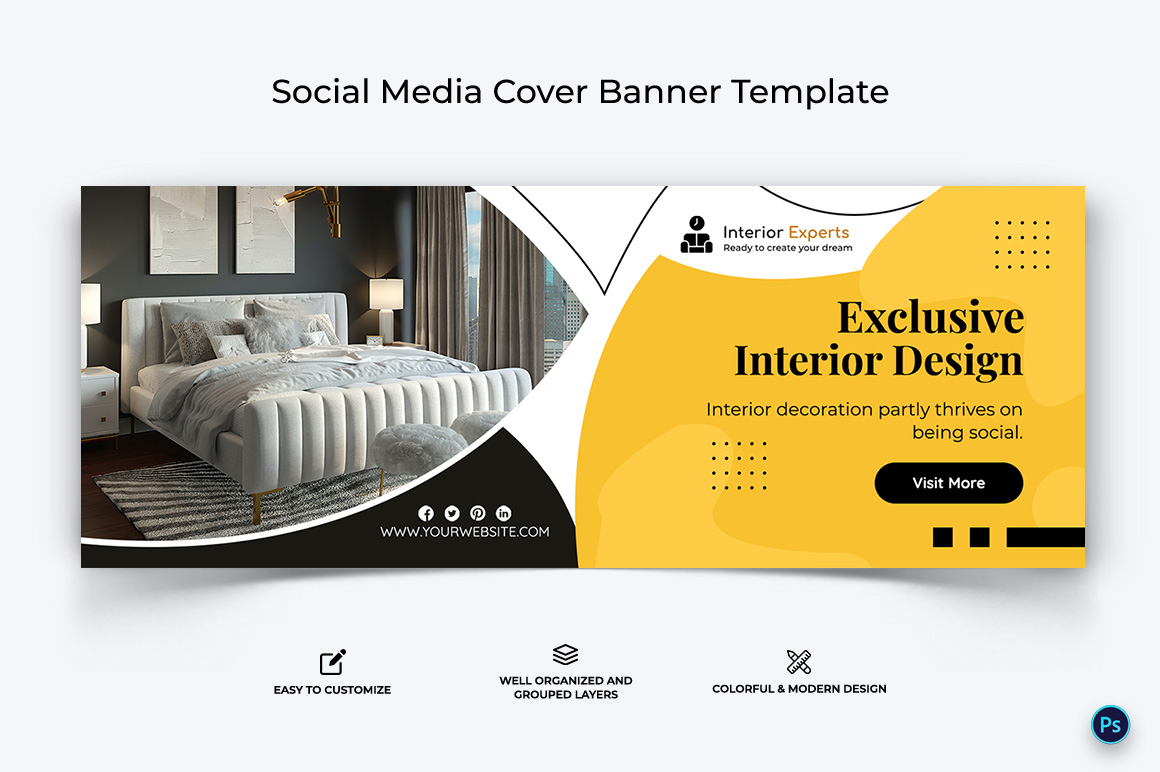 Interior Minimal Facebook Cover Banner Design Template-14