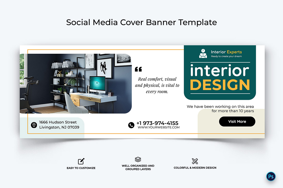 Interior Minimal Facebook Cover Banner Design Template-17