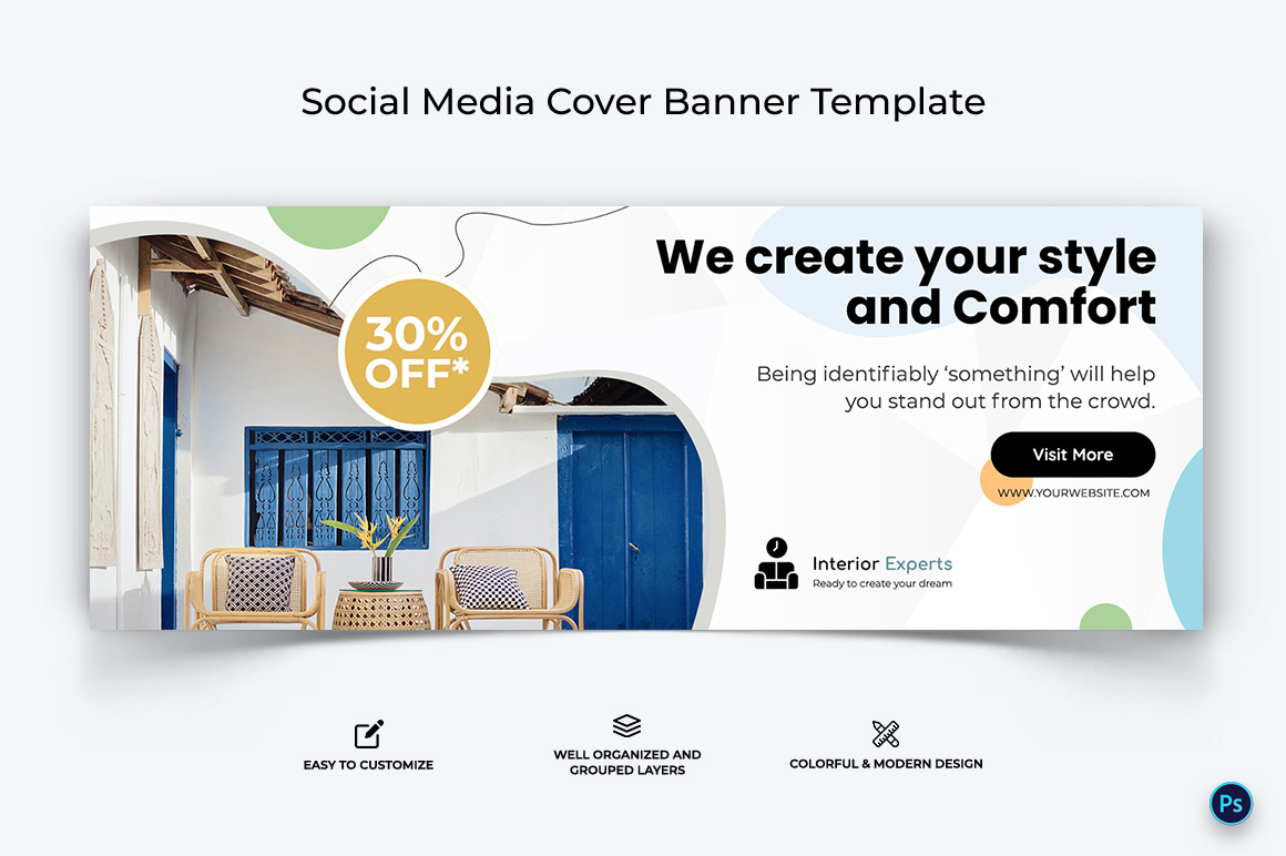 Interior Minimal Facebook Cover Banner Design Template-18