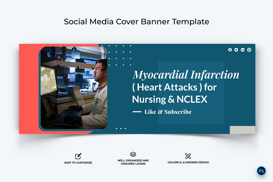 Medical and Hospital Facebook Cover Banner Design Template-08