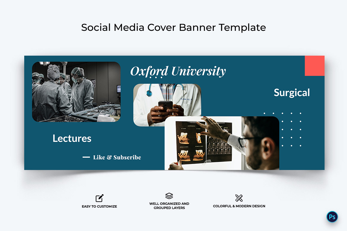 Medical and Hospital Facebook Cover Banner Design Template-10