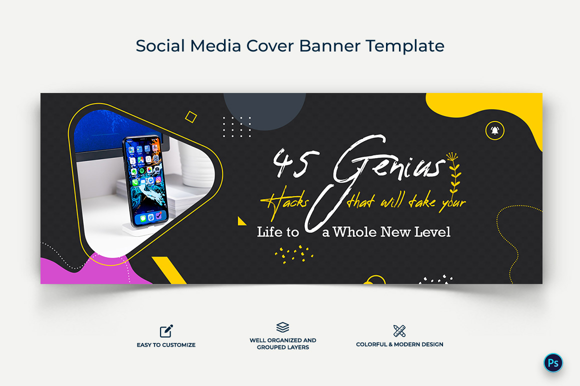 Mobile Tips Facebook Cover Banner Design Template-02