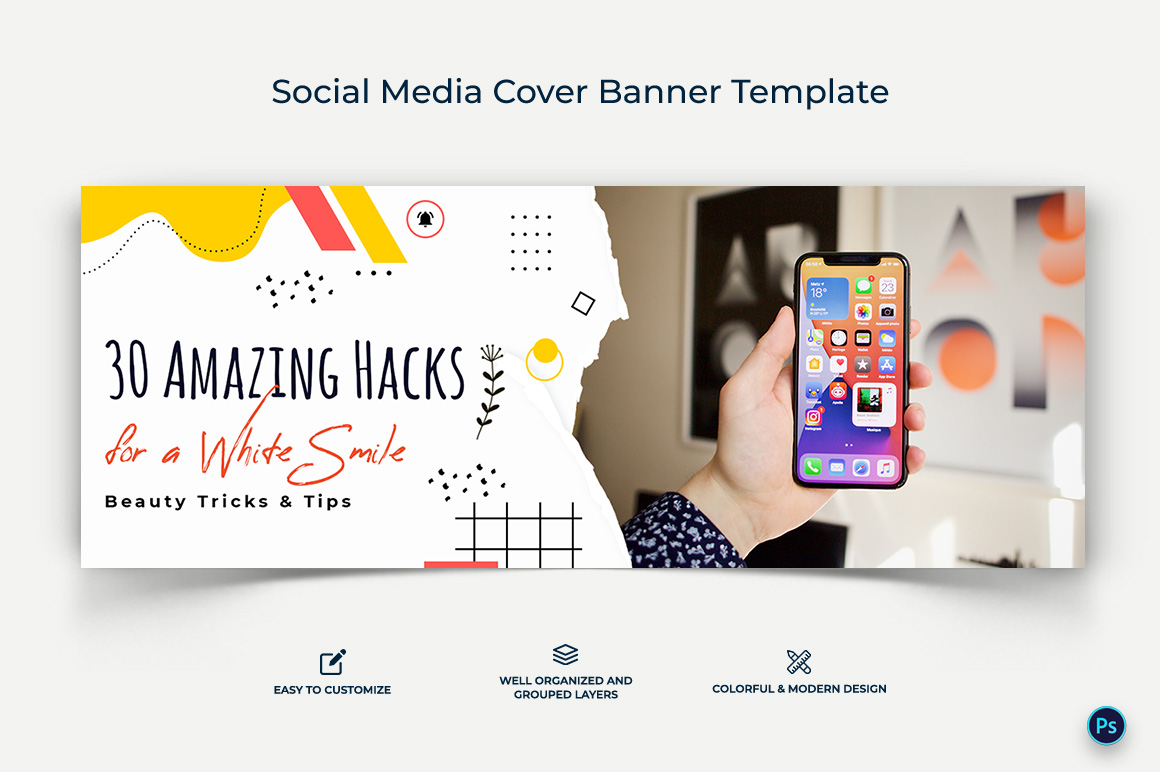 Mobile Tips Facebook Cover Banner Design Template-05