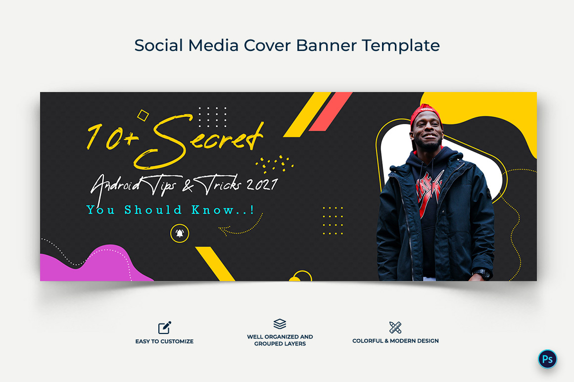 Mobile Tips Facebook Cover Banner Design Template-10