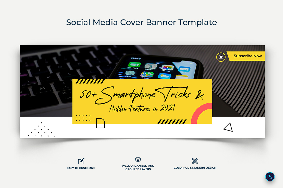 Mobile Tips Facebook Cover Banner Design Template-17