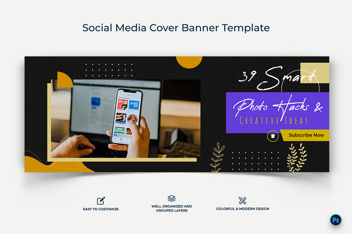 Mobile Tips Facebook Cover Banner Design Template-20