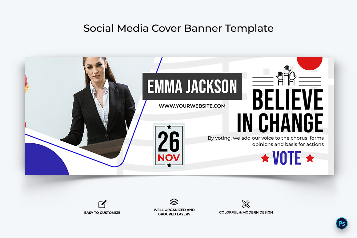 Political Campaign Facebook Cover Banner Design Template-02