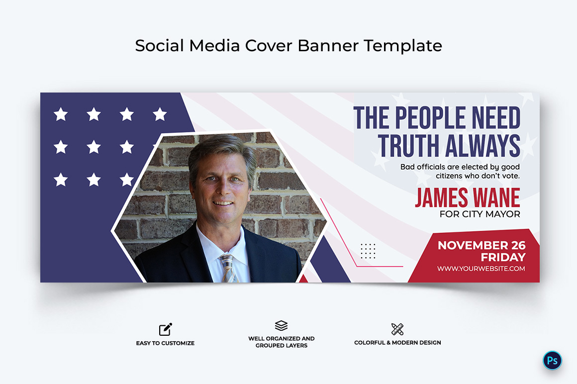 Political Campaign Facebook Cover Banner Design Template-03