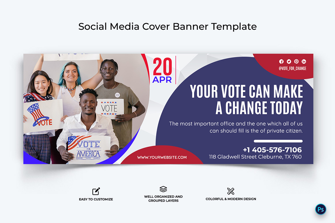 Political Campaign Facebook Cover Banner Design Template-04