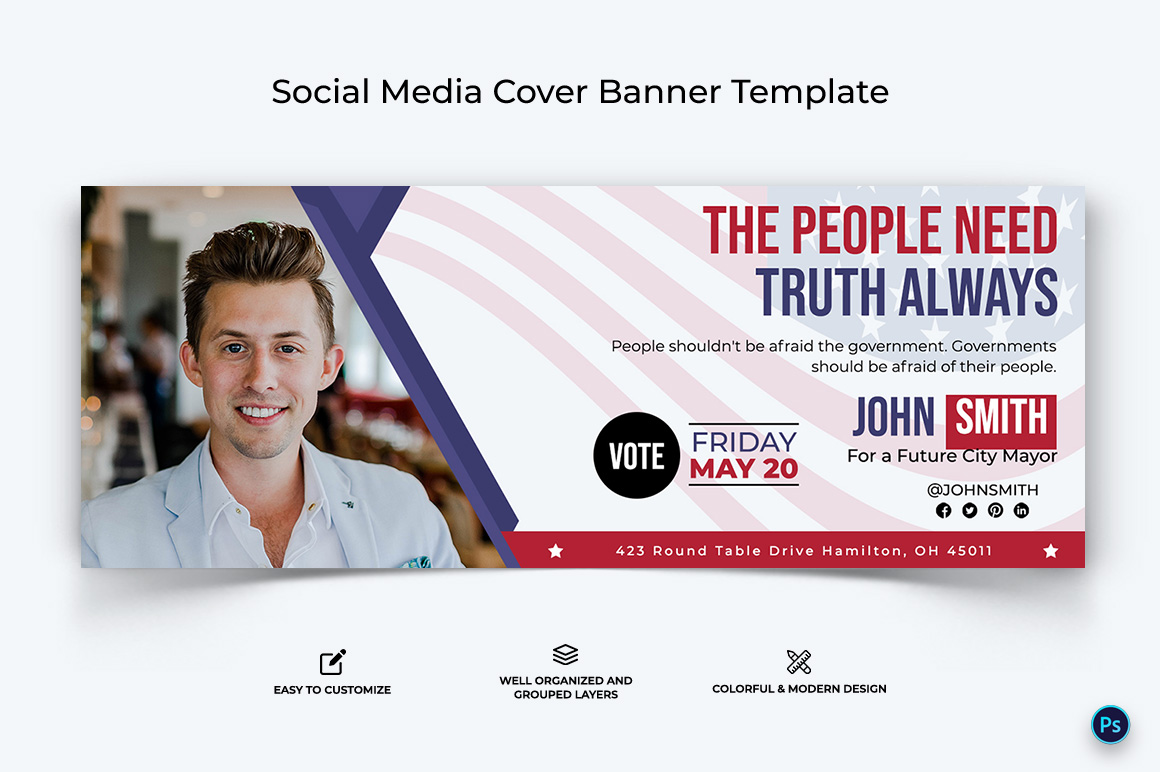 Political Campaign Facebook Cover Banner Design Template-05