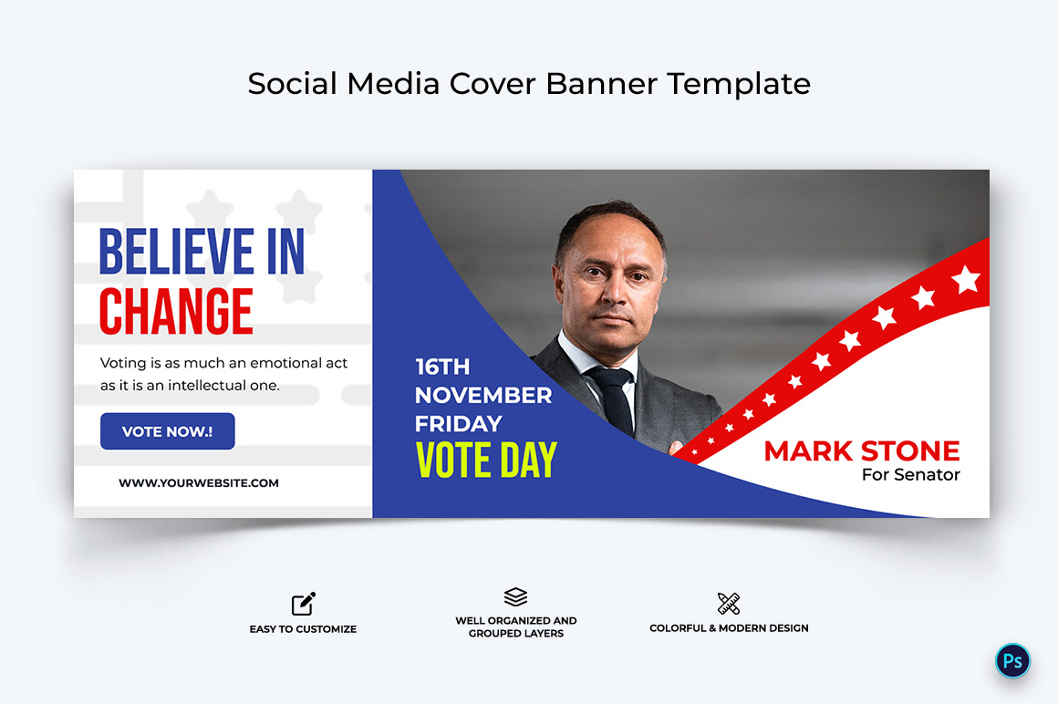 Political Campaign Facebook Cover Banner Design Template-06