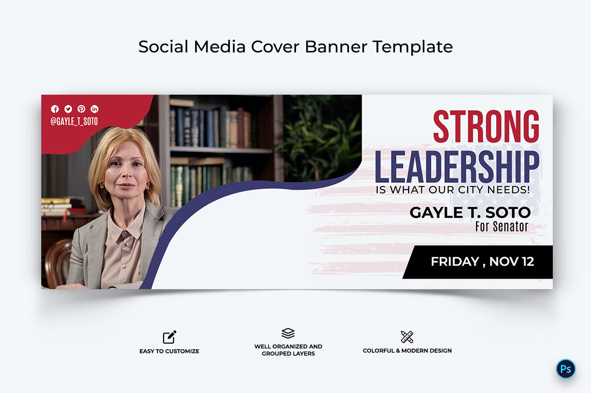 Political Campaign Facebook Cover Banner Design Template-09