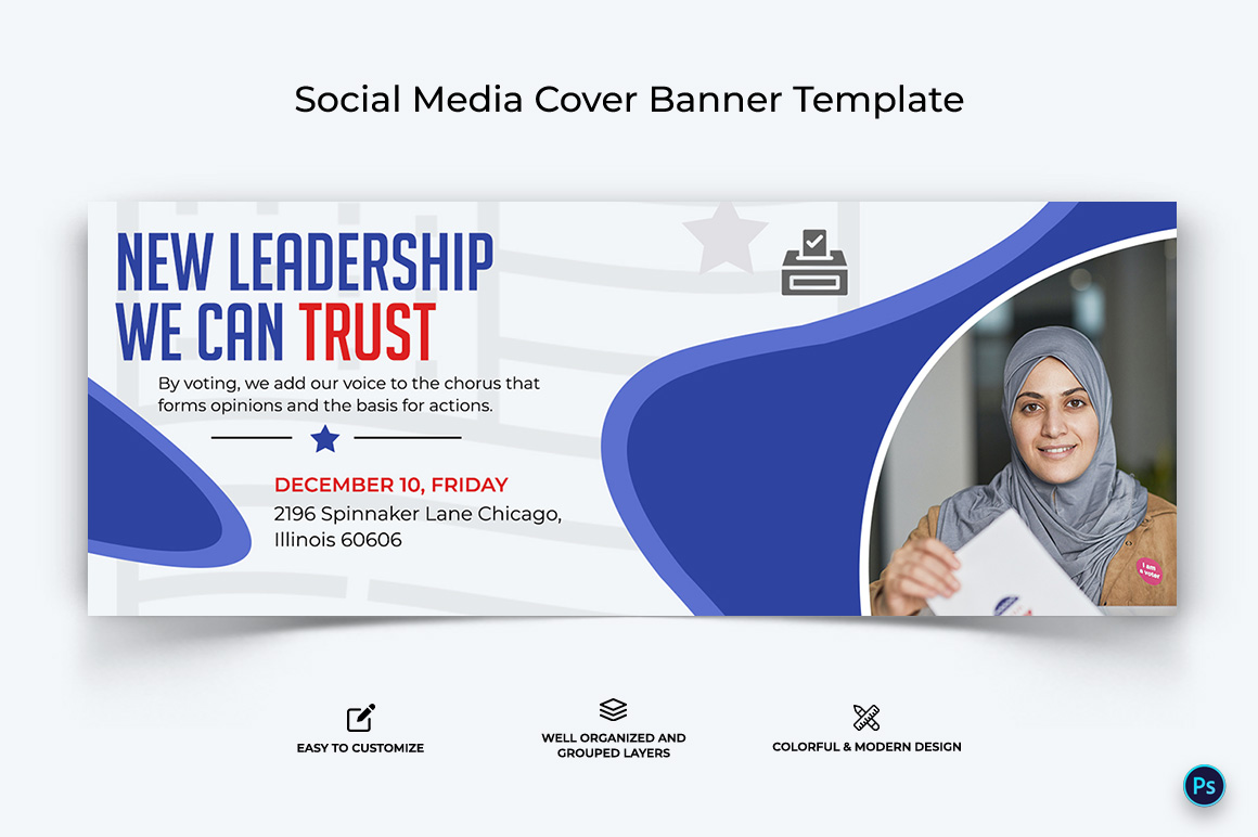 Political Campaign Facebook Cover Banner Design Template-13