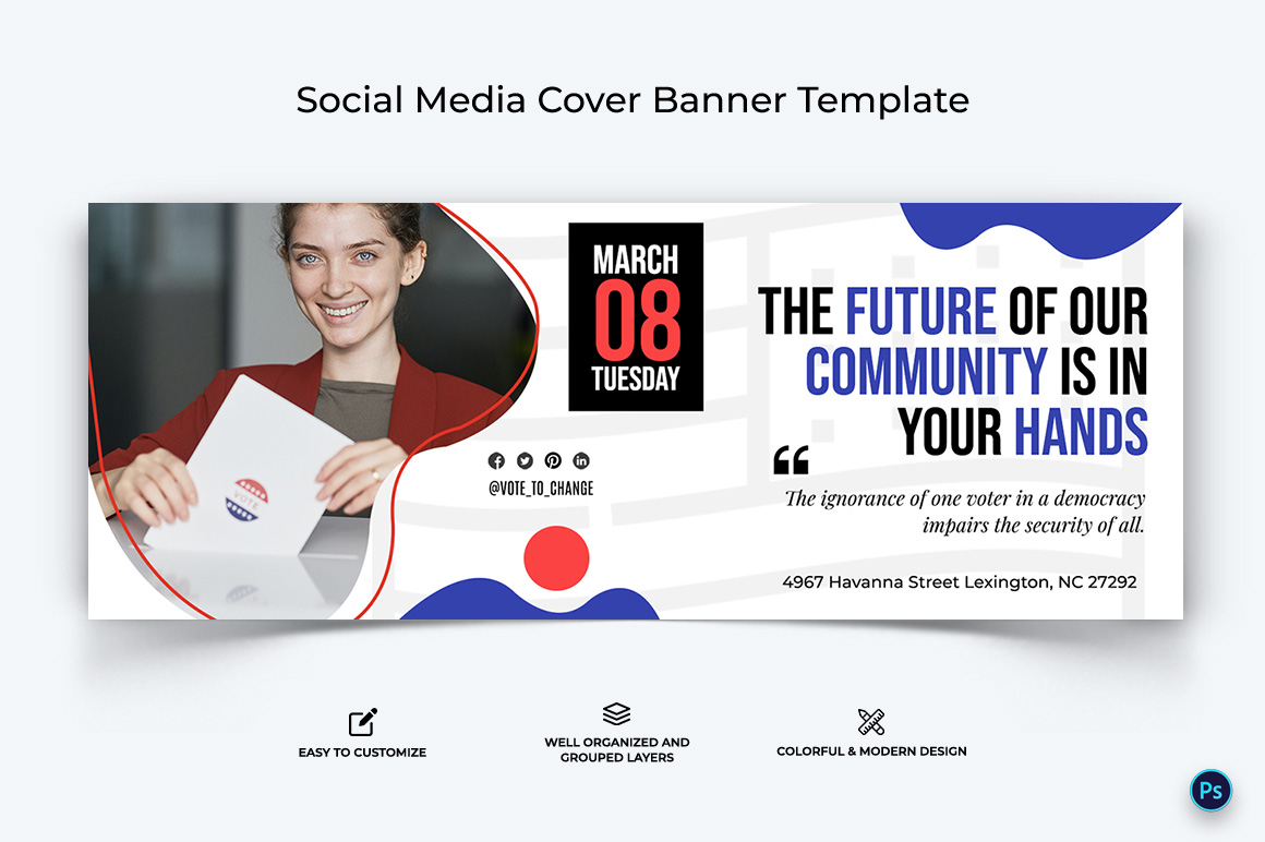 Political Campaign Facebook Cover Banner Design Template-15