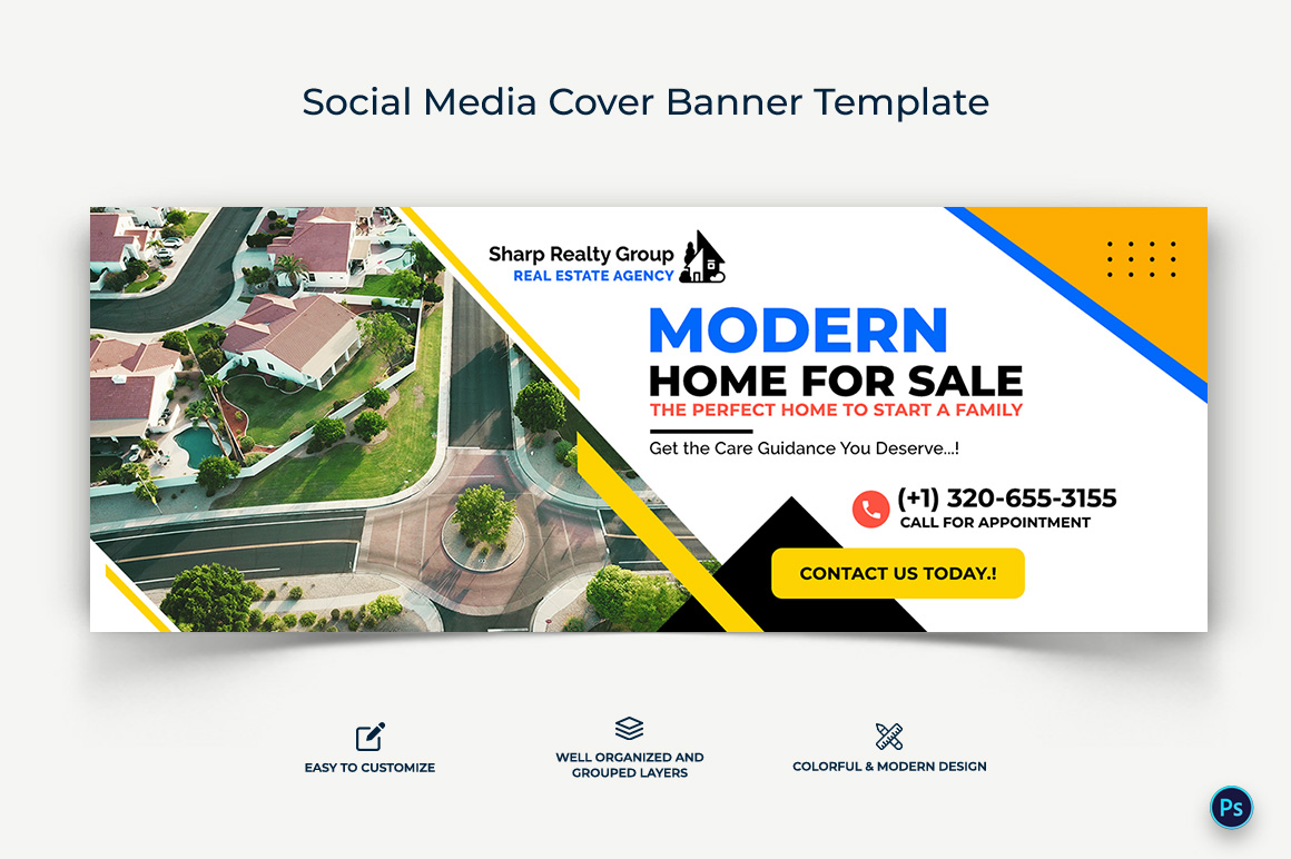 Real Estate Facebook Cover Banner Design Template-01