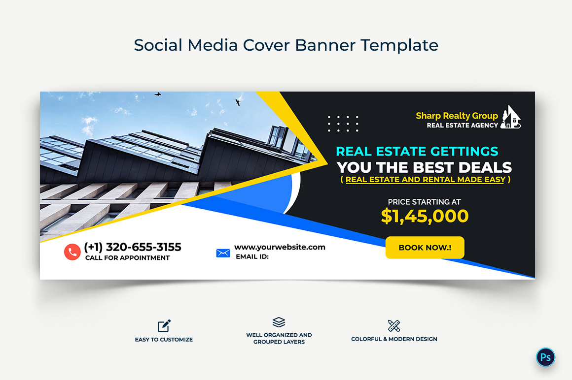 Real Estate Facebook Cover Banner Design Template-02