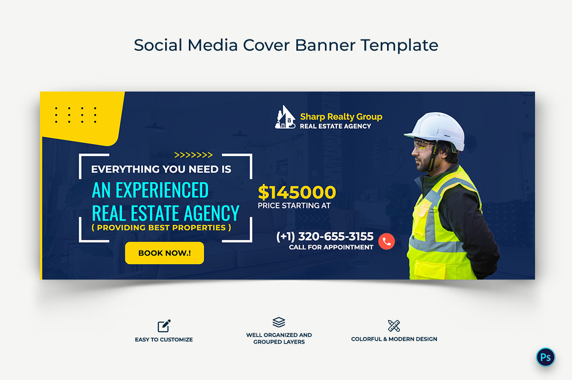 Real Estate Facebook Cover Banner Design Template-05