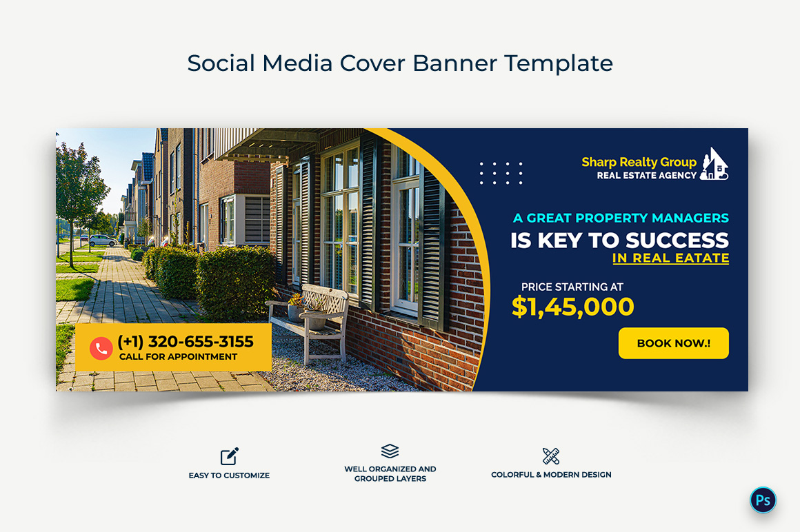 Real Estate Facebook Cover Banner Design Template-09