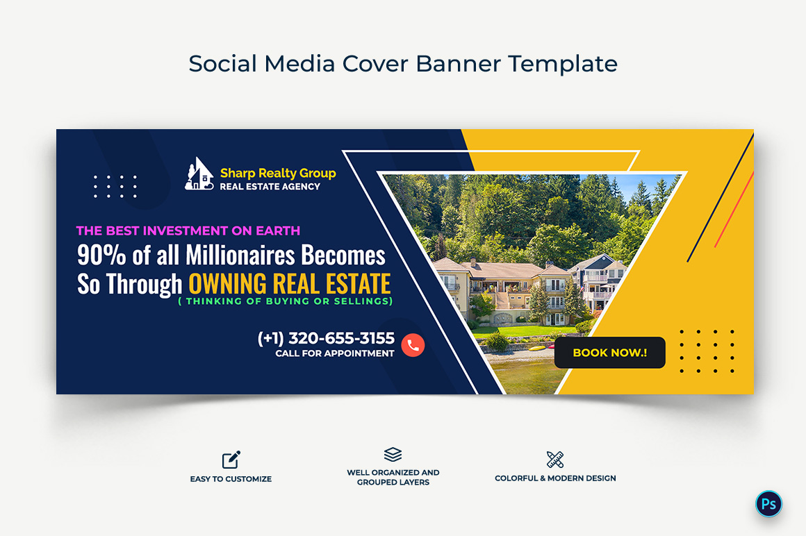 Real Estate Facebook Cover Banner Design Template-10