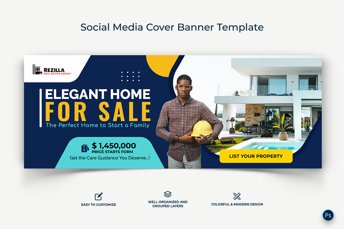 Real Estate Facebook Cover Banner Design Template-11