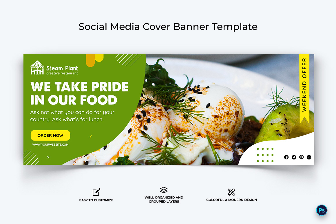 Restaurant and Food Facebook Cover Banner Design Template-09