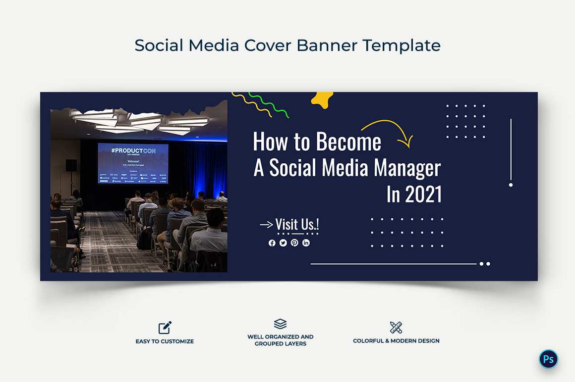 Social Media Workshop Facebook Cover Banner Design Template-05