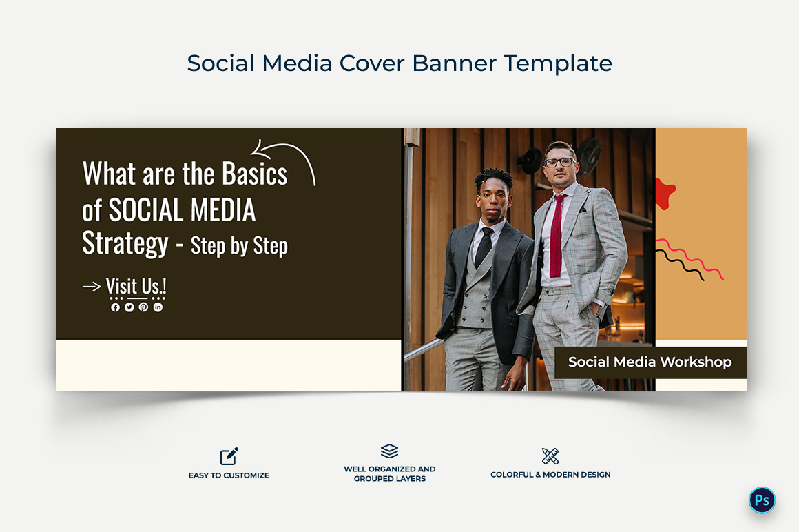 Social Media Workshop Facebook Cover Banner Design Template-08