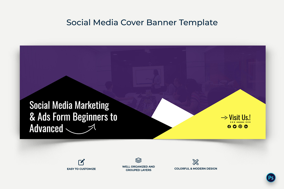 Social Media Workshop Facebook Cover Banner Design Template-10