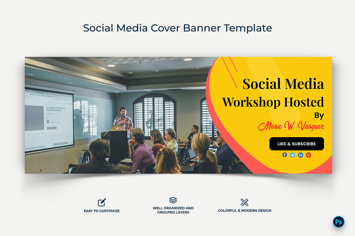 Social Media Workshop Facebook Cover Banner Design Template-11