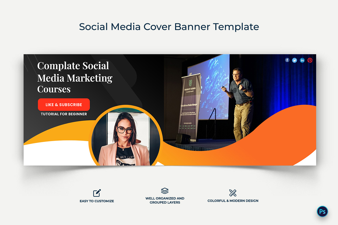 Social Media Workshop Facebook Cover Banner Design Template-12