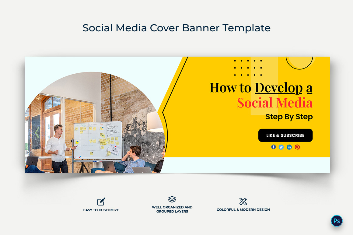 Social Media Workshop Facebook Cover Banner Design Template-13