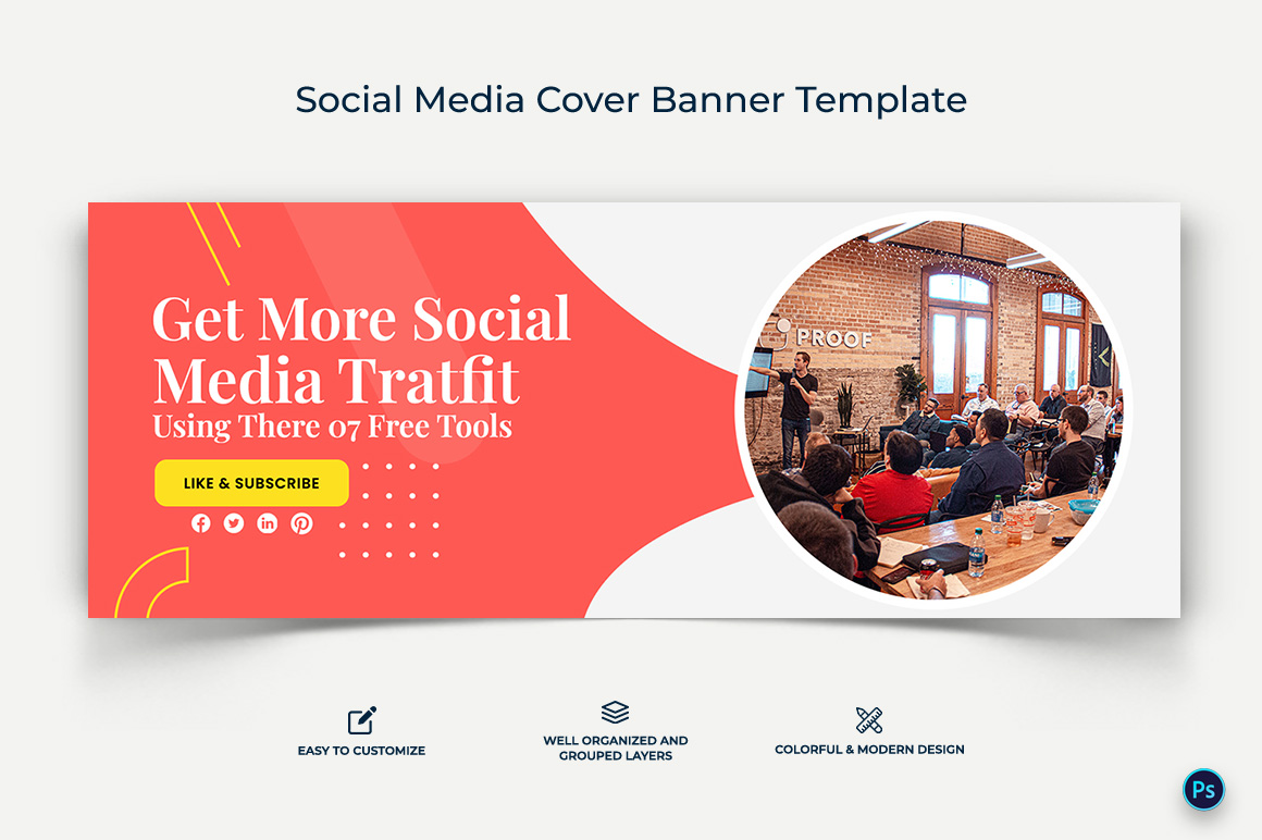 Social Media Workshop Facebook Cover Banner Design Template-14