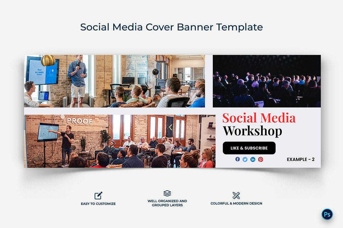 Social Media Workshop Facebook Cover Banner Design Template-16