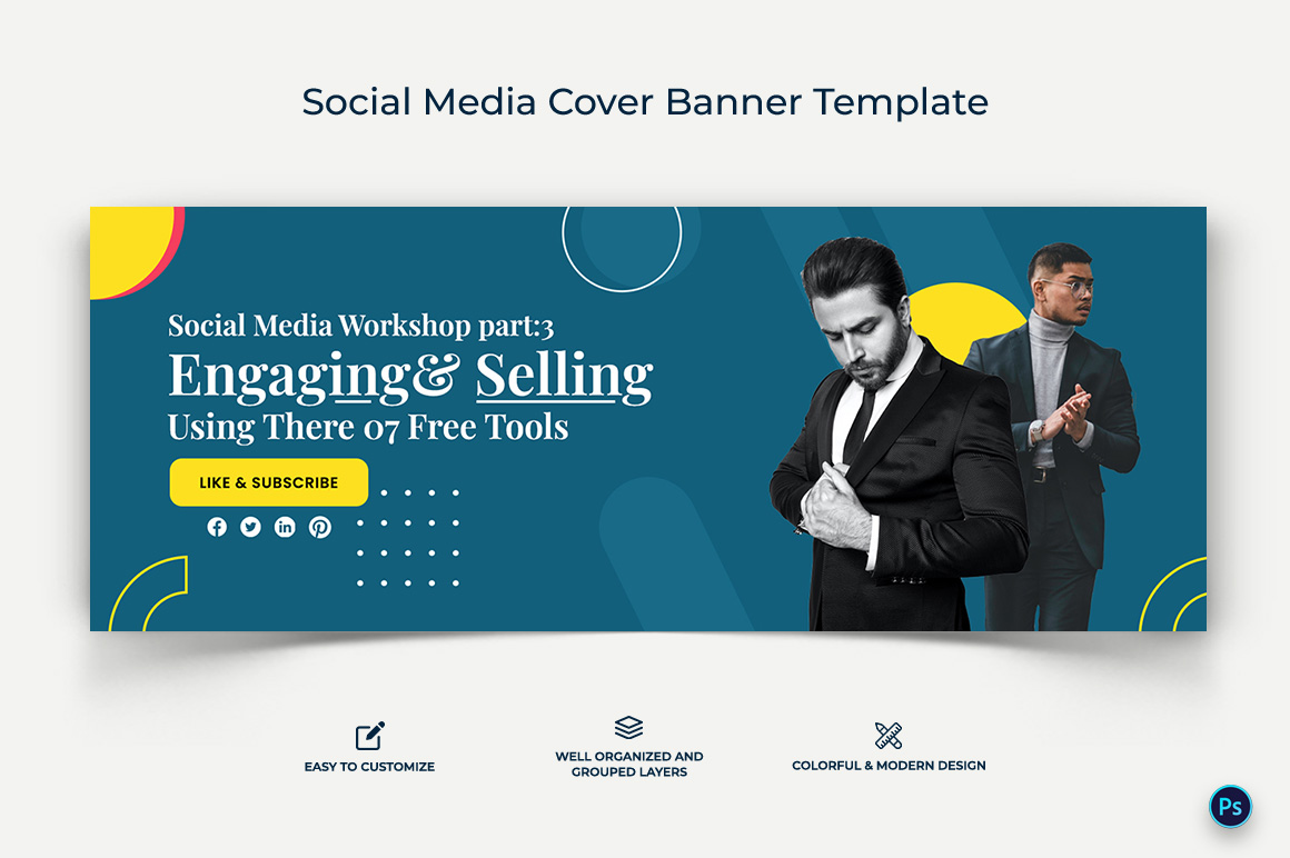 Social Media Workshop Facebook Cover Banner Design Template-17