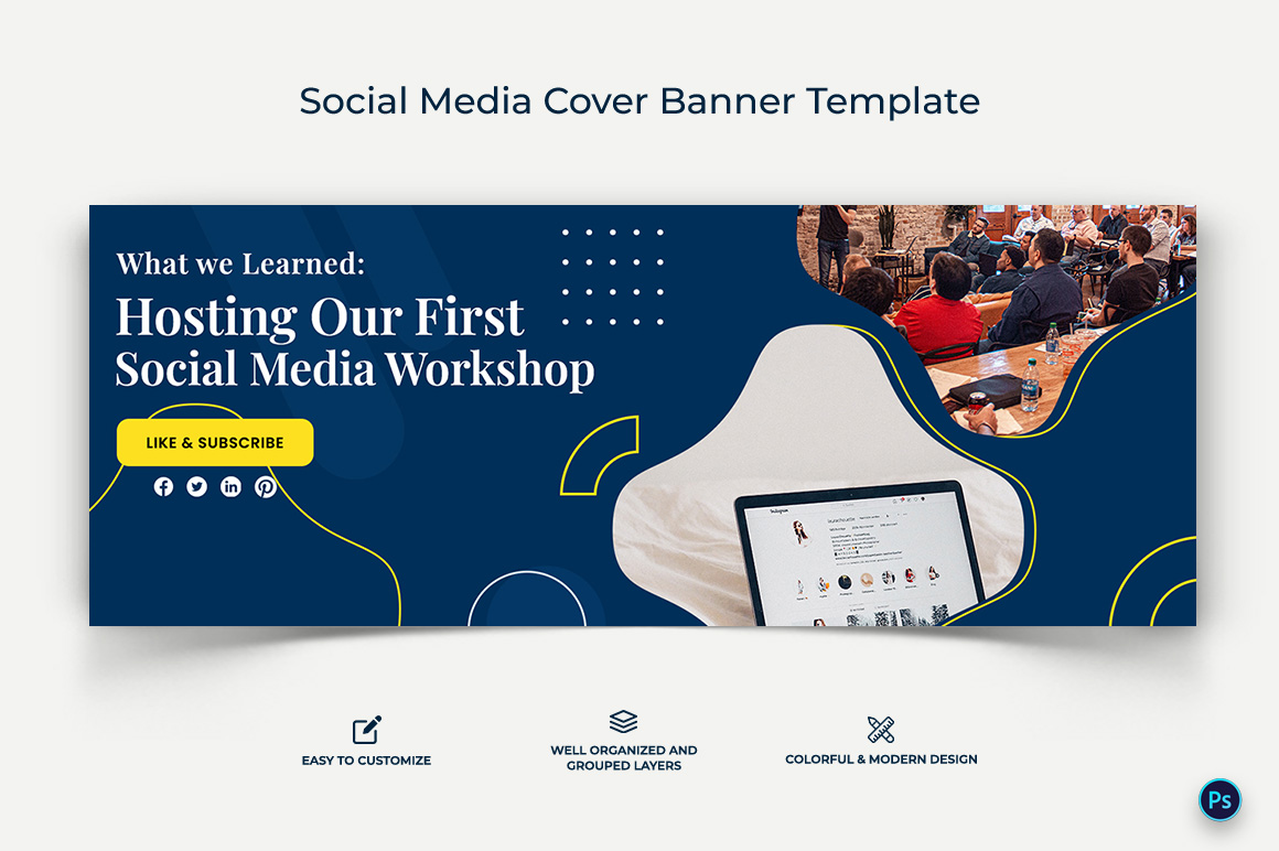 Social Media Workshop Facebook Cover Banner Design Template-18