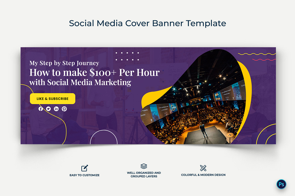 Social Media Workshop Facebook Cover Banner Design Template-20