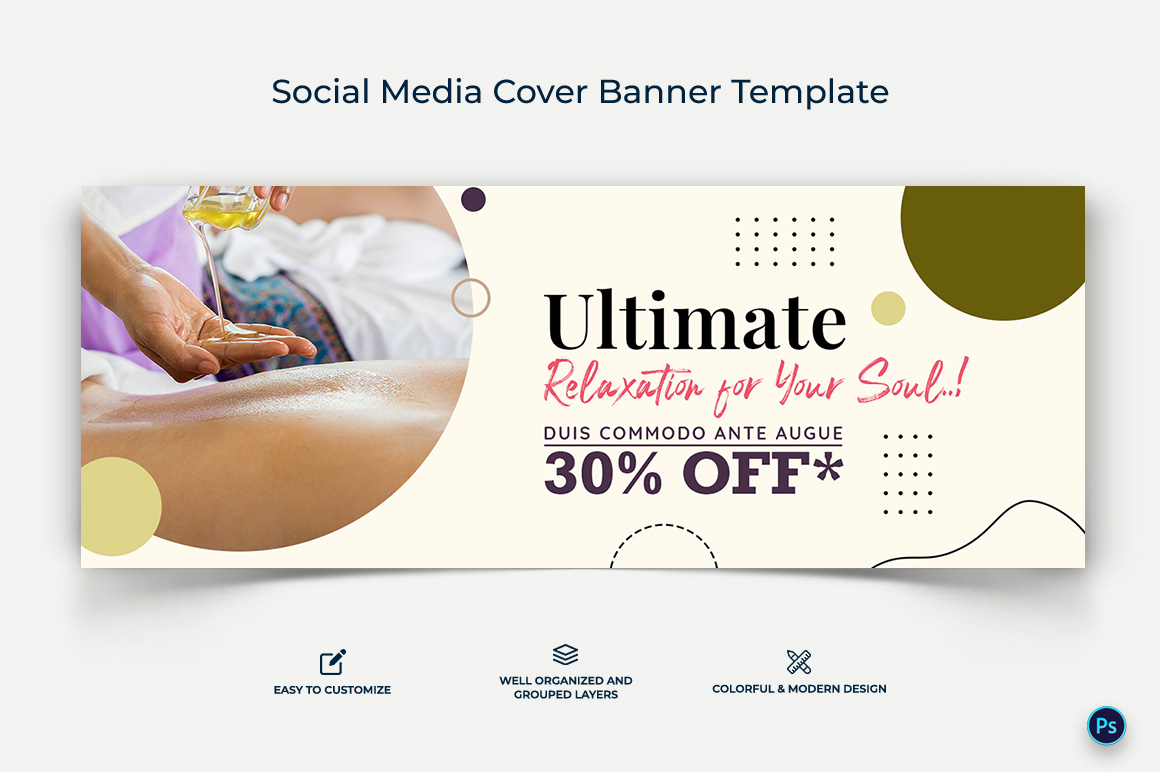 Spa and Salon Facebook Cover Banner Design Template-01