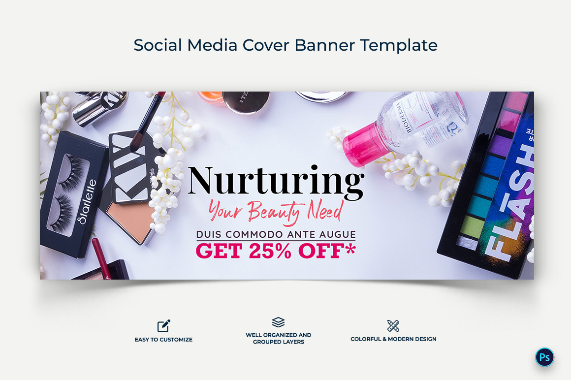 Spa and Salon Facebook Cover Banner Design Template-02