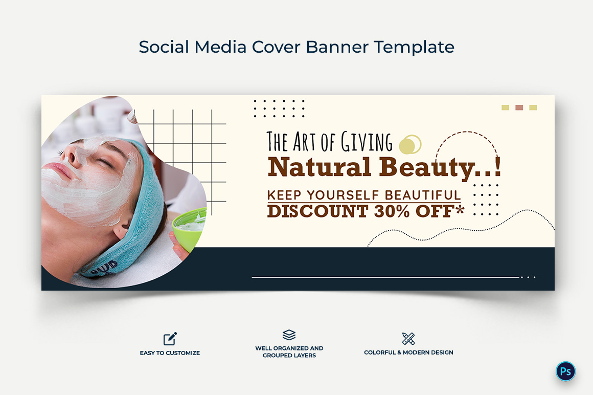 Spa and Salon Facebook Cover Banner Design Template-03