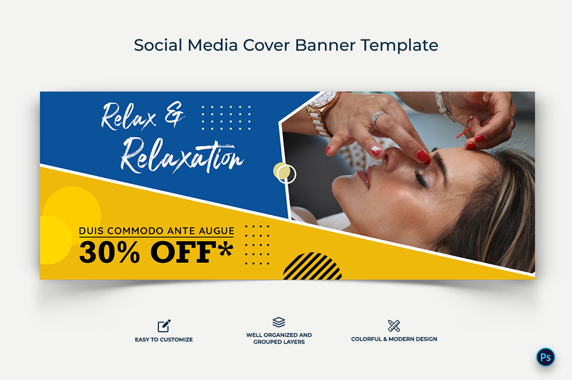 Spa and Salon Facebook Cover Banner Design Template-04