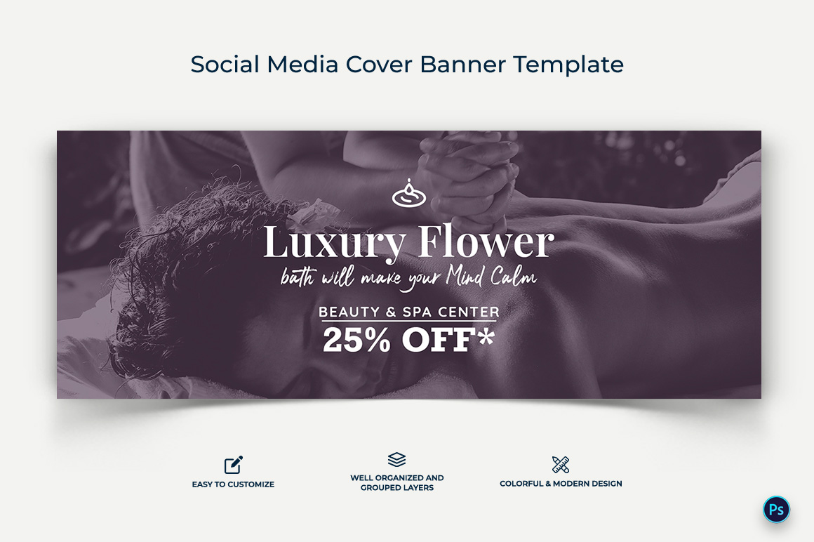 Spa and Salon Facebook Cover Banner Design Template-05