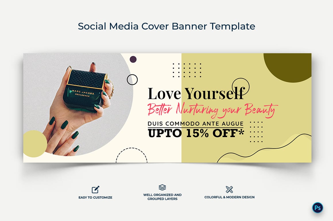 Spa and Salon Facebook Cover Banner Design Template-06