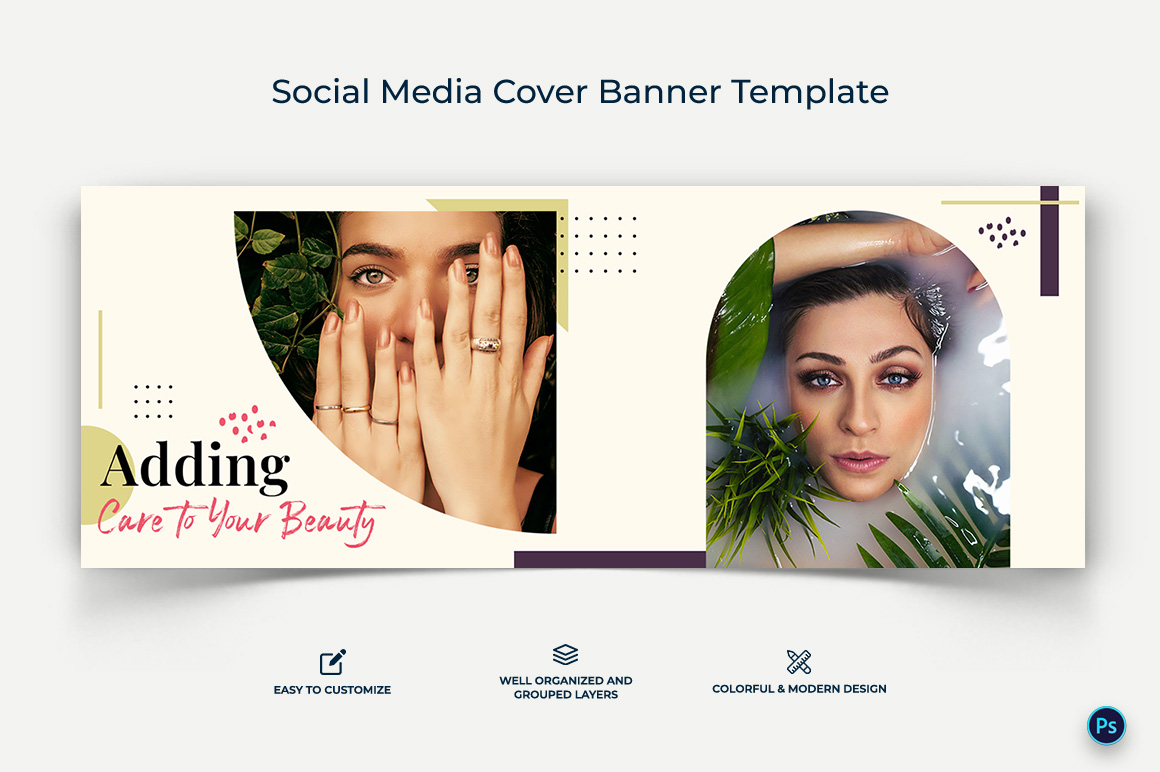 Spa and Salon Facebook Cover Banner Design Template-09