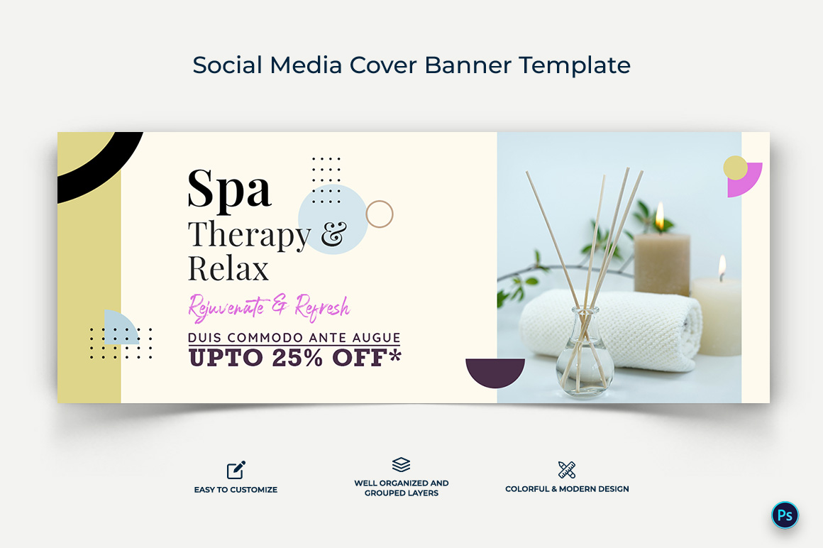 Spa and Salon Facebook Cover Banner Design Template-10