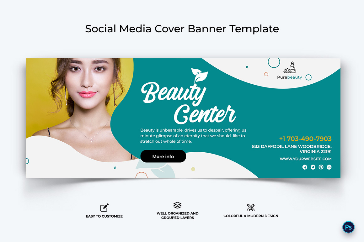 Spa and Salon Facebook Cover Banner Design Template-13